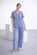 Set de pijama de pantalón azul