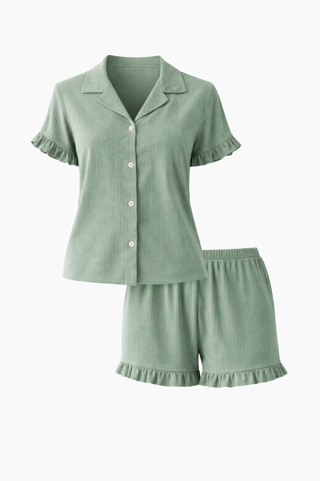 Set de pijama de short verde olivo
