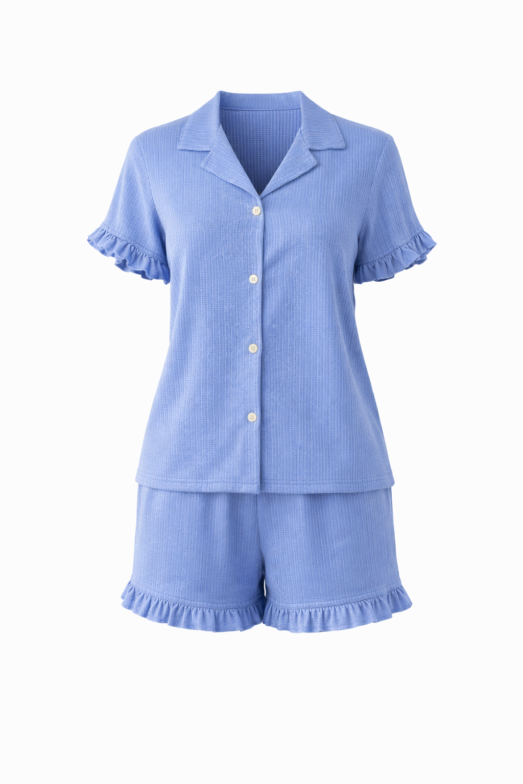 Set de pijama de short color azul