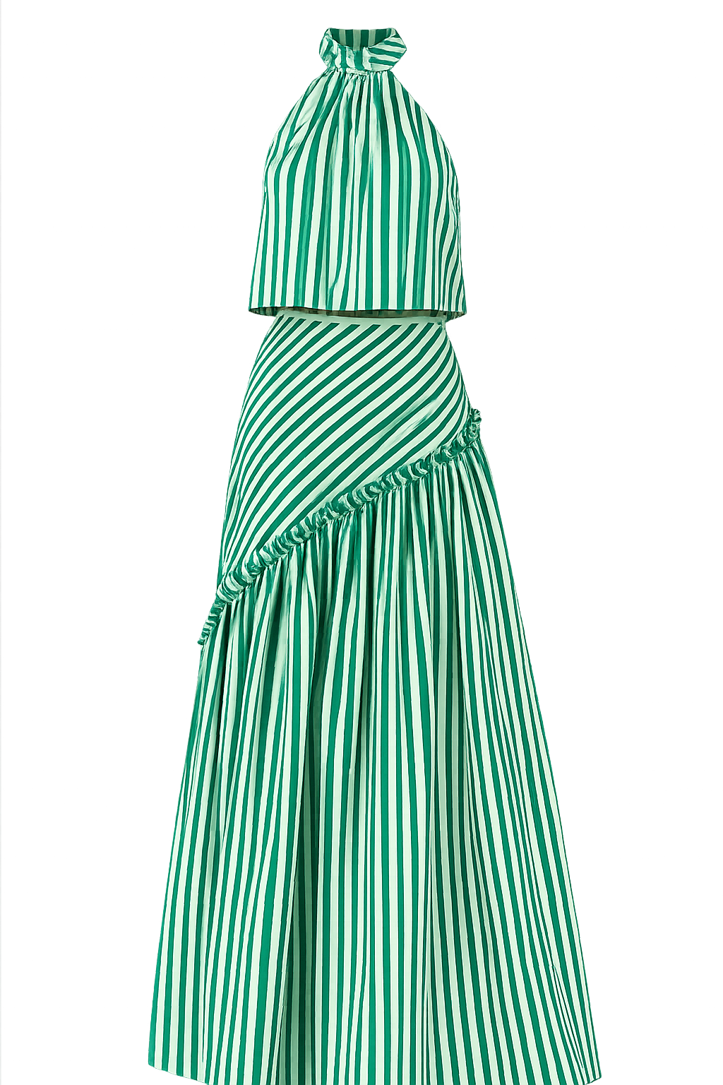 Set de algodón rayas verde