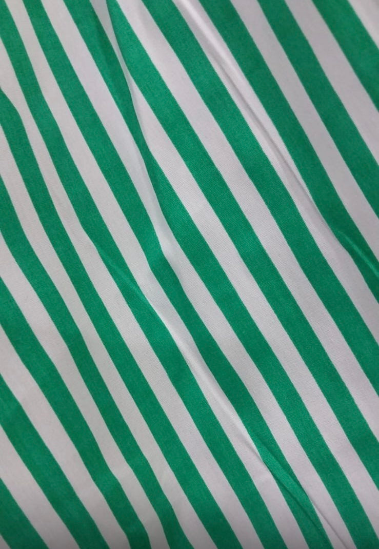Set de algodón rayas verde